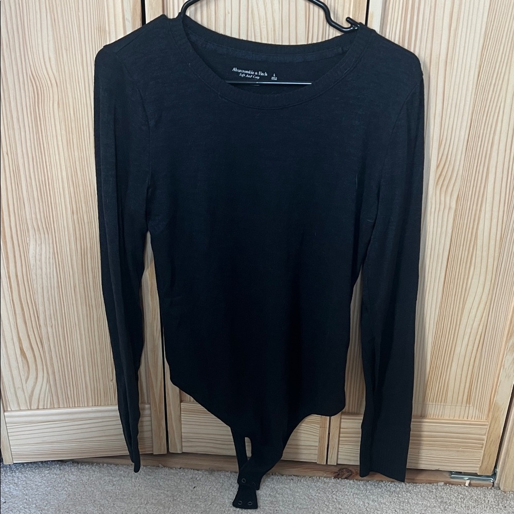 Abercrombie & Fitch Black Long Sleeve Bodysuit